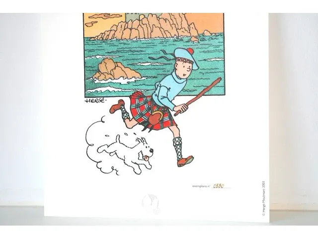 Portofolio 'de zwarte rotsen' (nr. 4/9) - 75 jaar kuifje - 17,5 x 24cm - genummerd - afbeelding 8 van  11