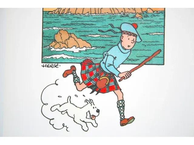 Portofolio 'de zwarte rotsen' (nr. 4/9) - 75 jaar kuifje - 17,5 x 24cm - genummerd - afbeelding 10 van  11