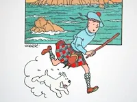 Portofolio 'de zwarte rotsen' (nr. 4/9) - 75 jaar kuifje - 17,5 x 24cm - genummerd - afbeelding 10 van  11