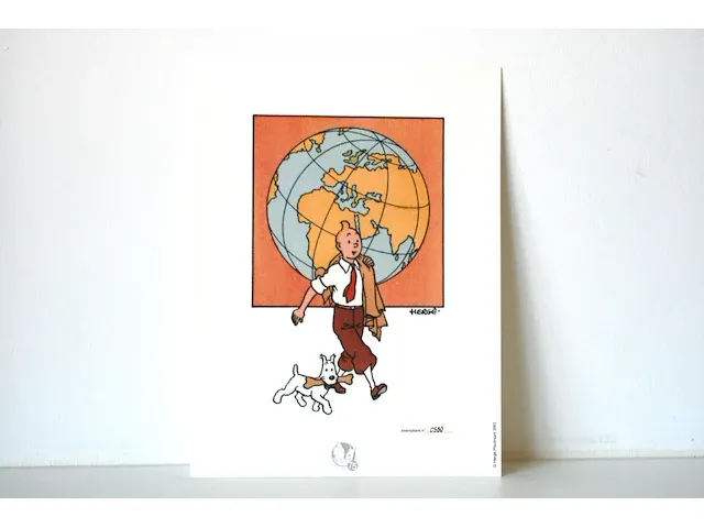 Portofolio 'kuifje en bobbie' (nr. 2/9) - 75 jaar kuifje - 17,5 x 24cm - genummerd - afbeelding 1 van  11