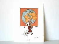 Portofolio 'kuifje en bobbie' (nr. 2/9) - 75 jaar kuifje - 17,5 x 24cm - genummerd - afbeelding 1 van  11