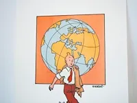 Portofolio 'kuifje en bobbie' (nr. 2/9) - 75 jaar kuifje - 17,5 x 24cm - genummerd - afbeelding 6 van  11
