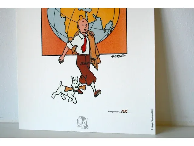 Portofolio 'kuifje en bobbie' (nr. 2/9) - 75 jaar kuifje - 17,5 x 24cm - genummerd - afbeelding 7 van  11