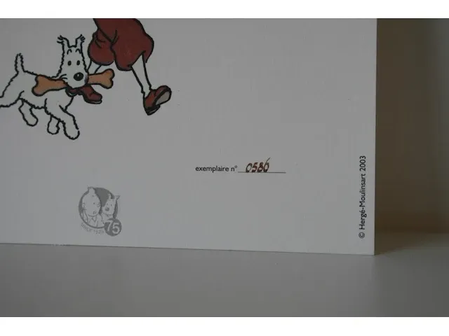 Portofolio 'kuifje en bobbie' (nr. 2/9) - 75 jaar kuifje - 17,5 x 24cm - genummerd - afbeelding 10 van  11