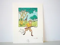 Portofolio 'kuifje in afrika' (nr. 1/9) - 75 jaar kuifje - 17,5 x 24cm - genummerd - afbeelding 1 van  12