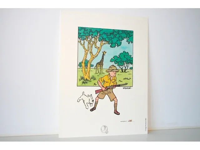 Portofolio 'kuifje in afrika' (nr. 1/9) - 75 jaar kuifje - 17,5 x 24cm - genummerd - afbeelding 5 van  12