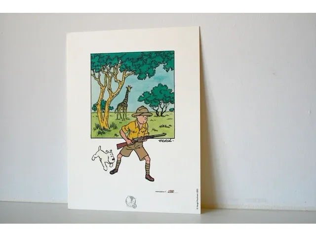 Portofolio 'kuifje in afrika' (nr. 1/9) - 75 jaar kuifje - 17,5 x 24cm - genummerd - afbeelding 6 van  12
