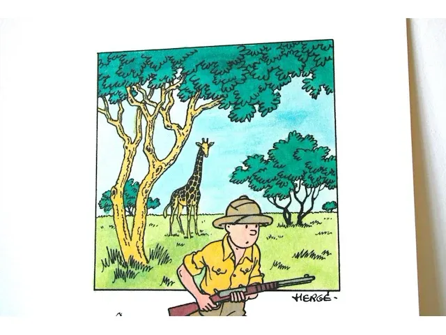 Portofolio 'kuifje in afrika' (nr. 1/9) - 75 jaar kuifje - 17,5 x 24cm - genummerd - afbeelding 7 van  12