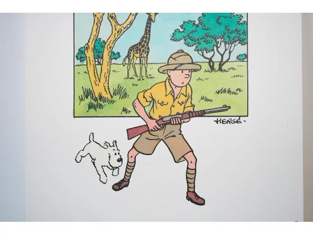 Portofolio 'kuifje in afrika' (nr. 1/9) - 75 jaar kuifje - 17,5 x 24cm - genummerd - afbeelding 8 van  12