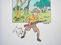 Portofolio 'kuifje in afrika' (nr. 1/9) - 75 jaar kuifje - 17,5 x 24cm - genummerd - afbeelding 8 van  12