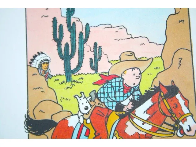 Portofolio 'kuifje in amerika' (nr. 6/9) - 75 jaar kuifje - 17,5 x 24cm - genummerd - afbeelding 2 van  10