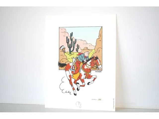 Portofolio 'kuifje in amerika' (nr. 6/9) - 75 jaar kuifje - 17,5 x 24cm - genummerd - afbeelding 1 van  10