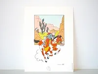 Portofolio 'kuifje in amerika' (nr. 6/9) - 75 jaar kuifje - 17,5 x 24cm - genummerd - afbeelding 3 van  10