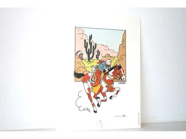 Portofolio 'kuifje in amerika' (nr. 6/9) - 75 jaar kuifje - 17,5 x 24cm - genummerd - afbeelding 4 van  10