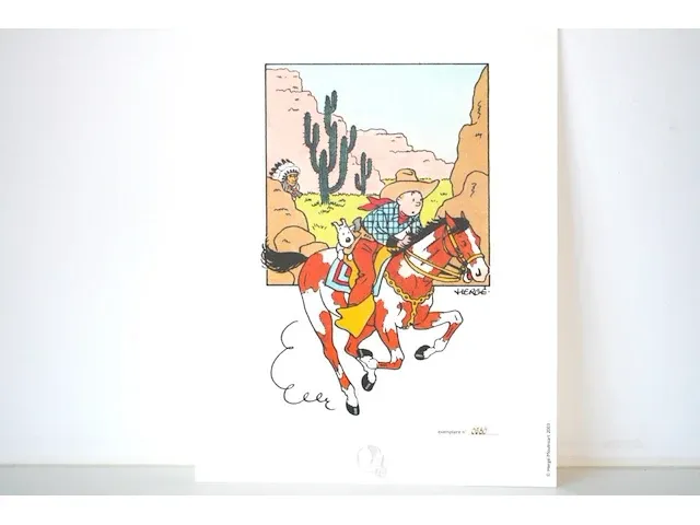 Portofolio 'kuifje in amerika' (nr. 6/9) - 75 jaar kuifje - 17,5 x 24cm - genummerd - afbeelding 5 van  10