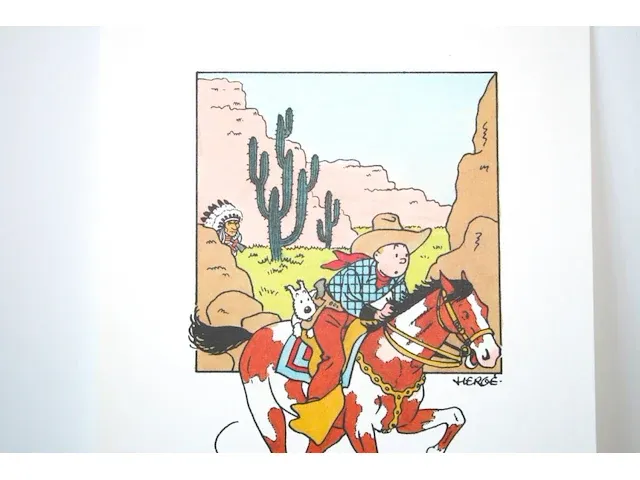 Portofolio 'kuifje in amerika' (nr. 6/9) - 75 jaar kuifje - 17,5 x 24cm - genummerd - afbeelding 6 van  10