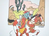 Portofolio 'kuifje in amerika' (nr. 6/9) - 75 jaar kuifje - 17,5 x 24cm - genummerd - afbeelding 9 van  10