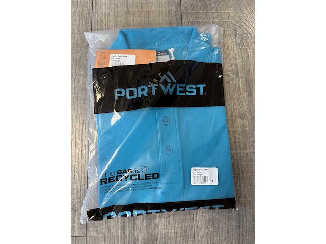 Portwest - b210 - polo aqua maat m (16x) - afbeelding 2 van  2