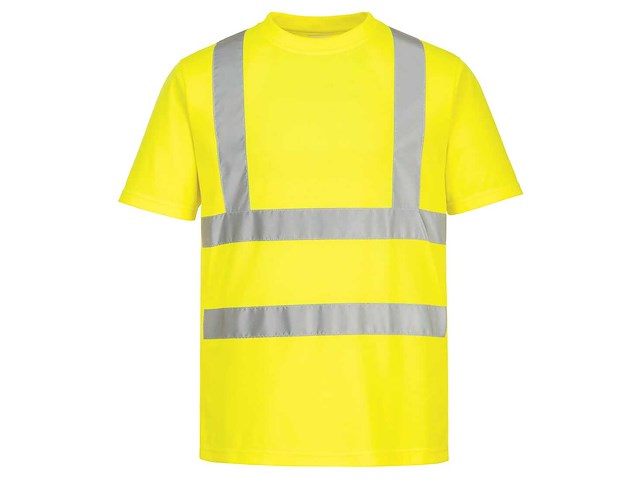 Portwest - ec12 - t-shirt hi vis yellow maat l (20x) - afbeelding 1 van  2