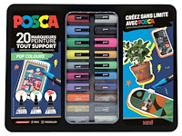 Posca 20-delige markers koffer - pop kleuren (x2) - afbeelding 1 van  2