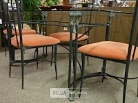 Post moderne metalen salontafel + 4 stoelen - afbeelding 2 van  7