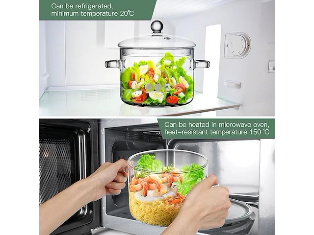Pot van borosilicaatglas - afbeelding 2 van  3
