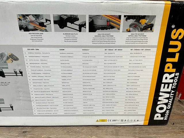 Power plus powx075750db afkortcirkelzaagmachine - afbeelding 7 van  9