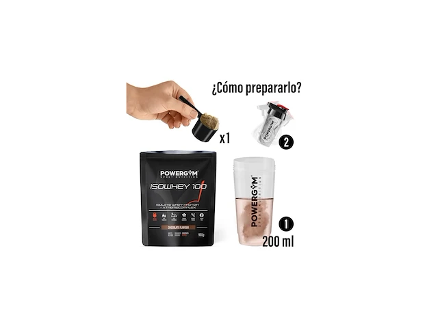 Powergym sport nutrition isowhey 100 chocolate flavour - afbeelding 2 van  4