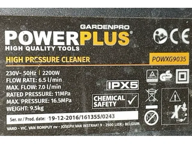 Powerplus hogedrukreiniger - afbeelding 7 van  9