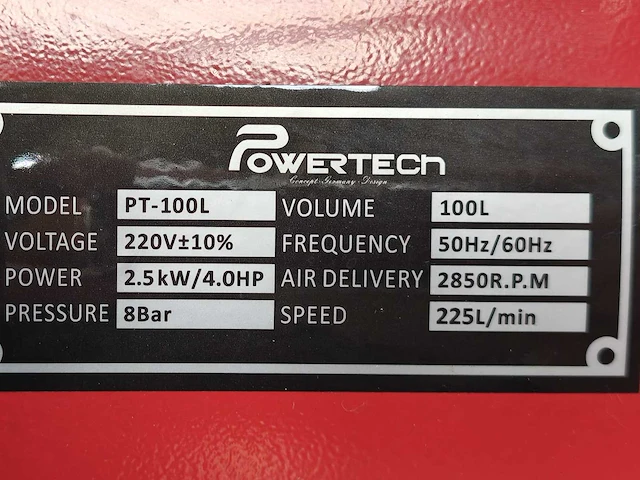 Powertech 100l compressor - afbeelding 2 van  18