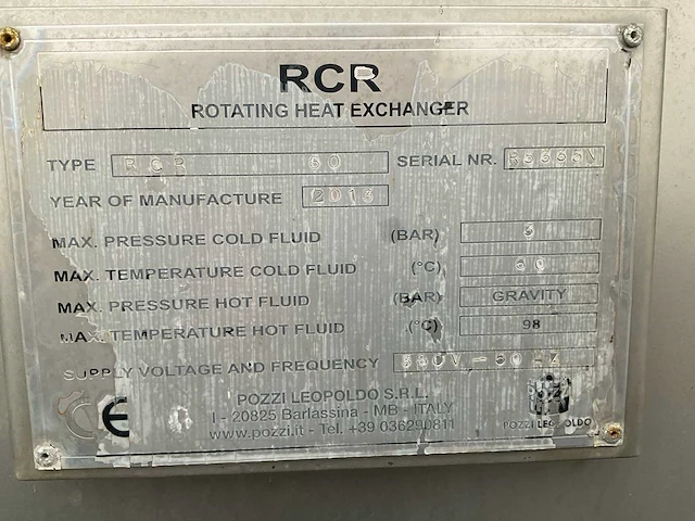 Pozzi rcr 60 roterende plaat warmtewisselaar (3x) - afbeelding 3 van  4