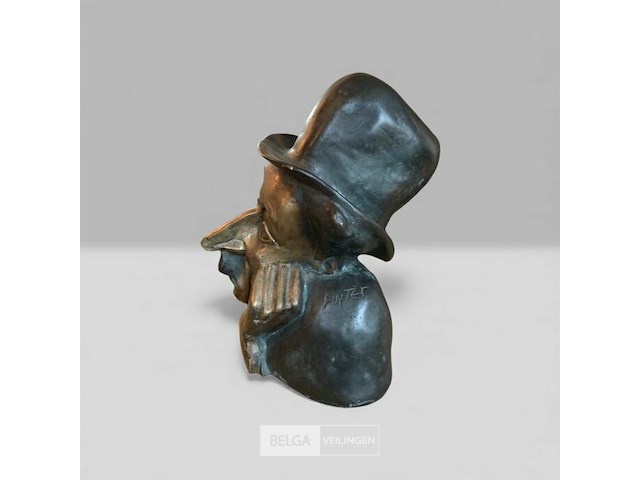 Prachtig bronzen hoofd, - afbeelding 3 van  7