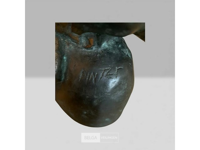 Prachtig bronzen hoofd, - afbeelding 6 van  7