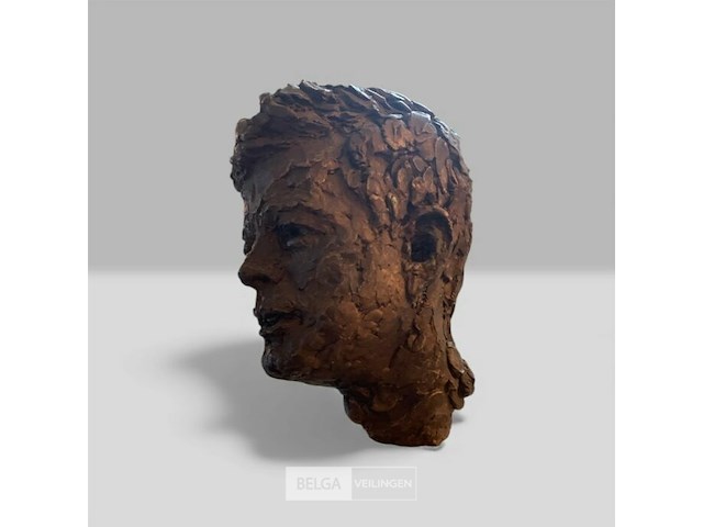 Prachtige bronzen kop john fitzgerald kennedy (jfk) - afbeelding 1 van  5