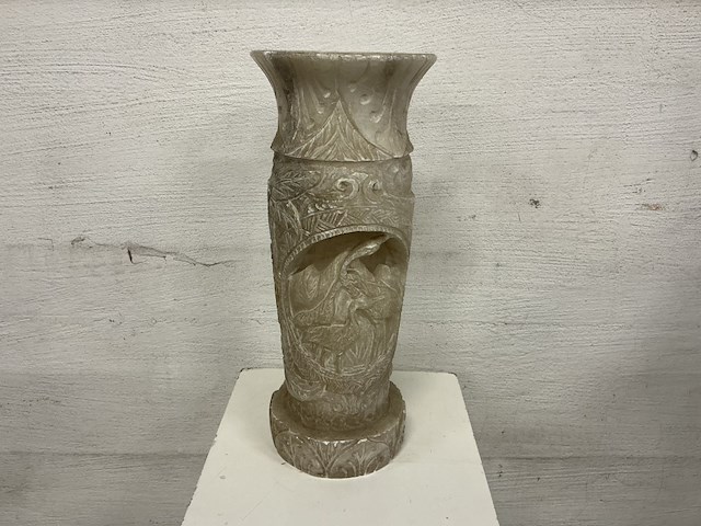 Prachtige zware albasten lamp/zuil (in goede staat) - afbeelding 3 van  4