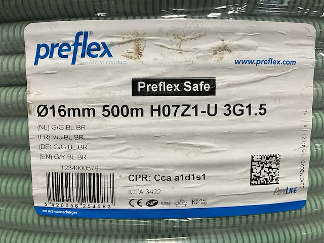 Preflex vob3g1,5 500 m stroomkabel (3x) - afbeelding 3 van  4