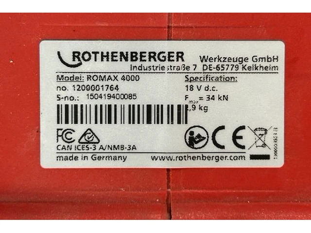 Pressmachine rothenberger - afbeelding 4 van  6
