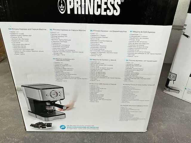 Princess espresso en capsule machine (4x) - afbeelding 8 van  9