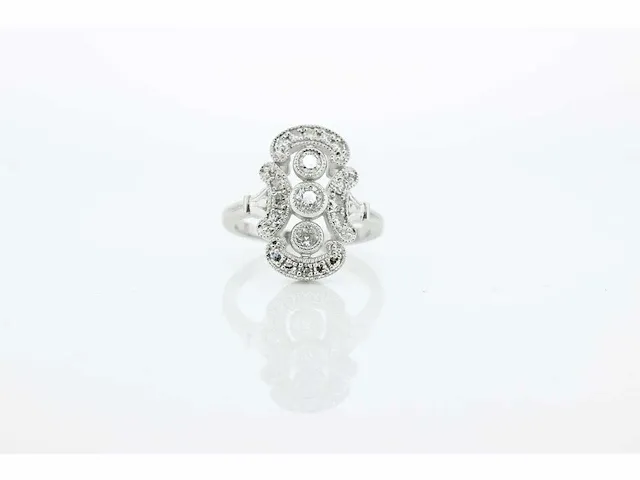 Prinsessering - 14 karaat witgoud - ring - afbeelding 4 van  6