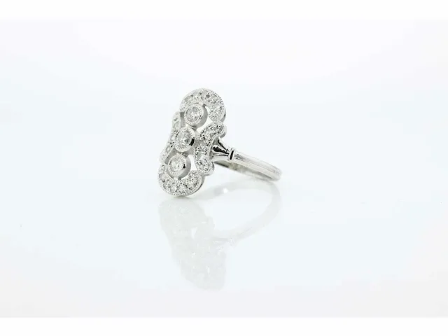 Prinsessering - 14 karaat witgoud - ring - afbeelding 6 van  6
