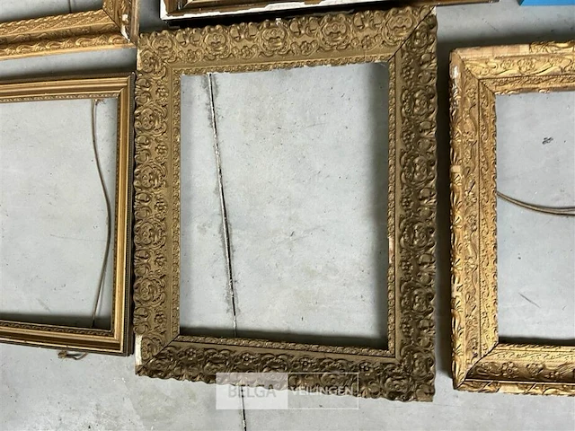 Print in gouden kader met jachttaferelen - afbeelding 4 van  7