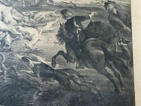 Print in gouden kader met jachttaferelen - afbeelding 6 van  7
