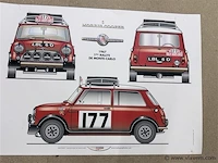 Print mini morris cooper 70cmx50cm - afbeelding 1 van  1