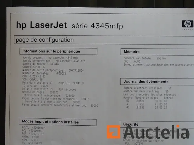 Printer op wielen hp laserjet serie 4345 mfp q3944a - afbeelding 10 van  13