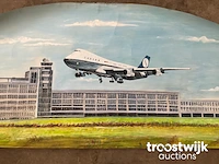 Privé schilderij vliegtuig en luchthaven zaventem anno 1975