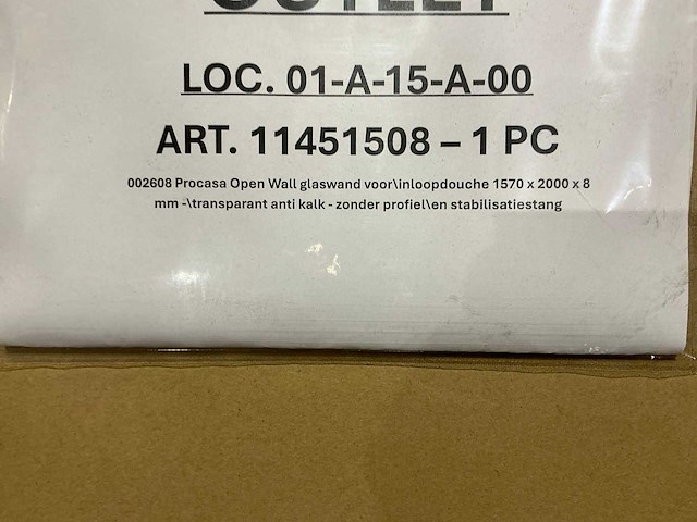 Procasa open wall douchescherm - afbeelding 3 van  3
