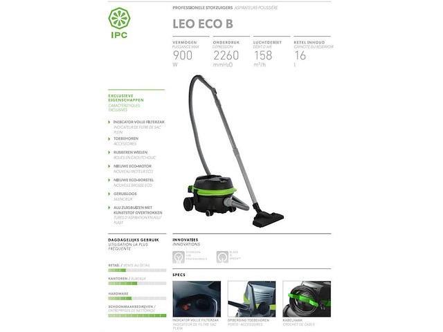 Prof, stofzuiger leo eco b - afbeelding 2 van  3