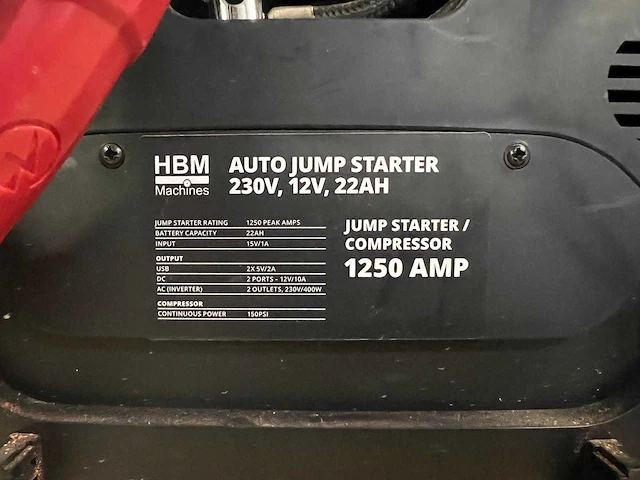 Professionele auto startbooster, jumpstarter accu booster van hbm machines - afbeelding 7 van  9