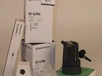 Professionele fotografieset bestaande uit : 2 flitsers elinchrom d-lite rx4, 2 paraplus, snoot plus grid set, zender, refelctor en gridset - afbeelding 1 van  1