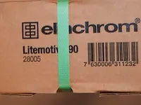 Professionele fotografieset bestaande uit :flits elinchrome elc 1000, litemotive 7582 190cm softbox en zender - afbeelding 2 van  3